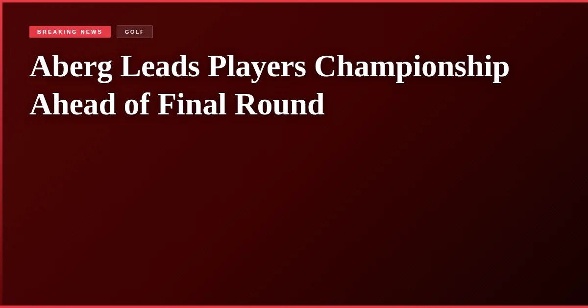 Aberg Leads Players Championship Ahead of Final Round