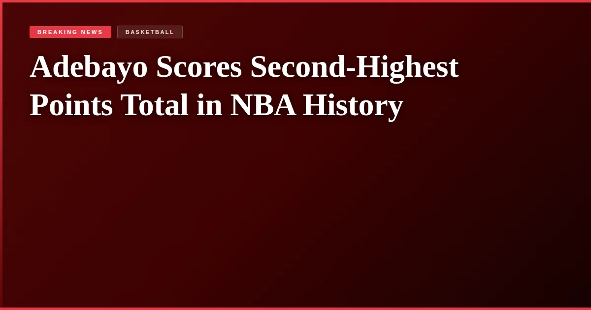 Adebayo Scores Second-Highest Points Total in NBA History