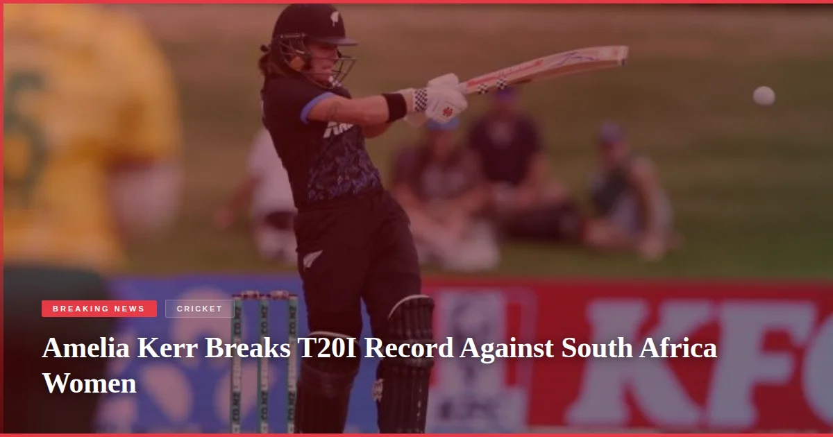 Amelia Kerr Breaks T20I Record Against South Africa Women