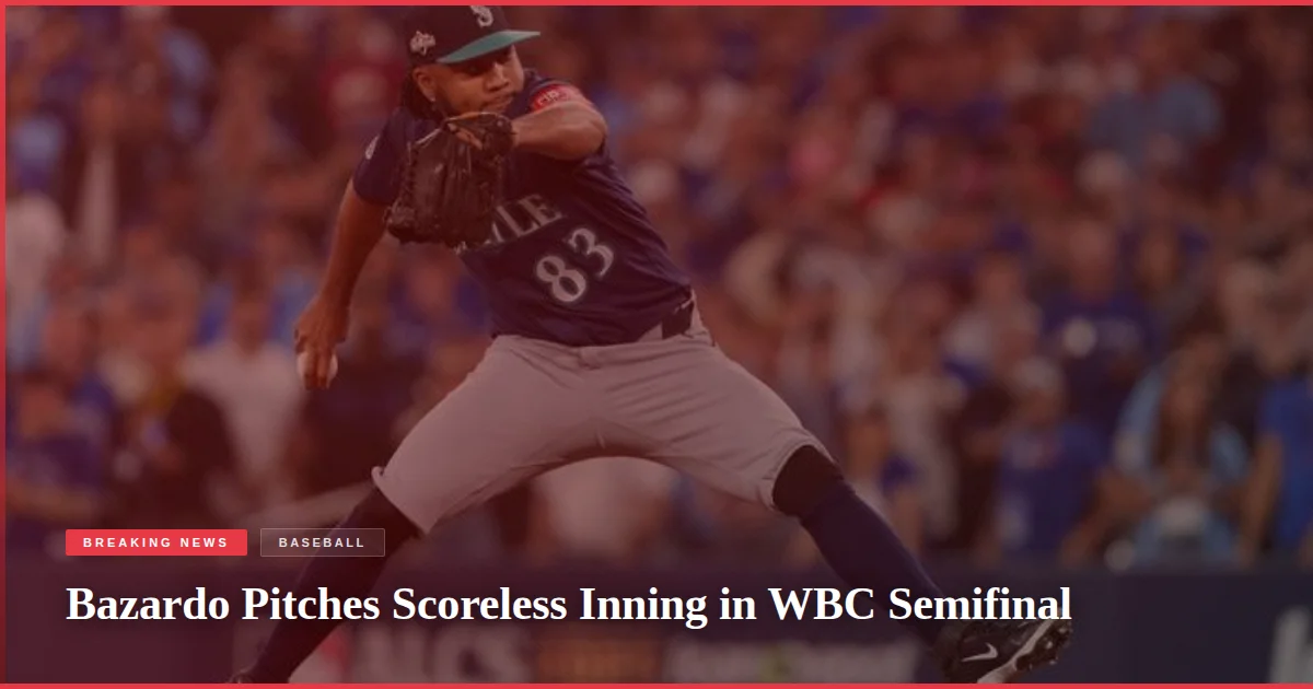Bazardo Pitches Scoreless Inning in WBC Semifinal