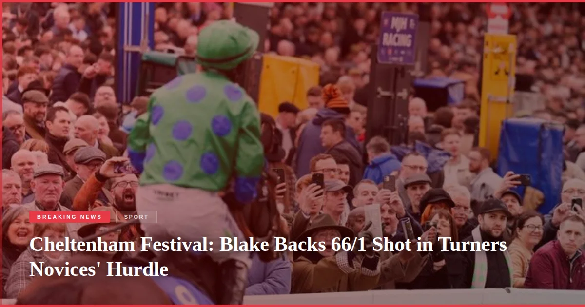 Cheltenham Festival: Blake Backs 66/1 Shot in Turners Novices' Hurdle