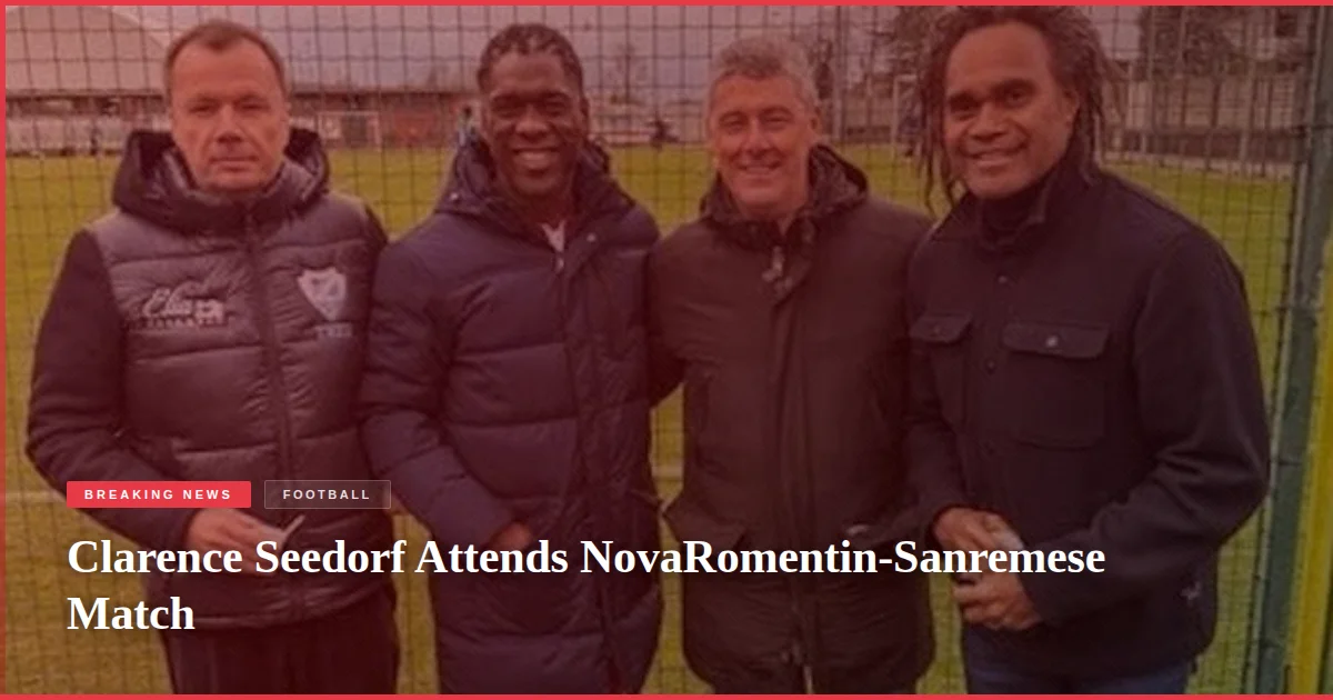 Clarence Seedorf Attends NovaRomentin-Sanremese Match