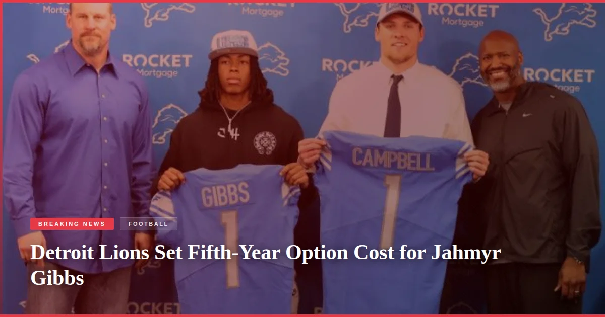 Detroit Lions Set Fifth-Year Option Cost for Jahmyr Gibbs