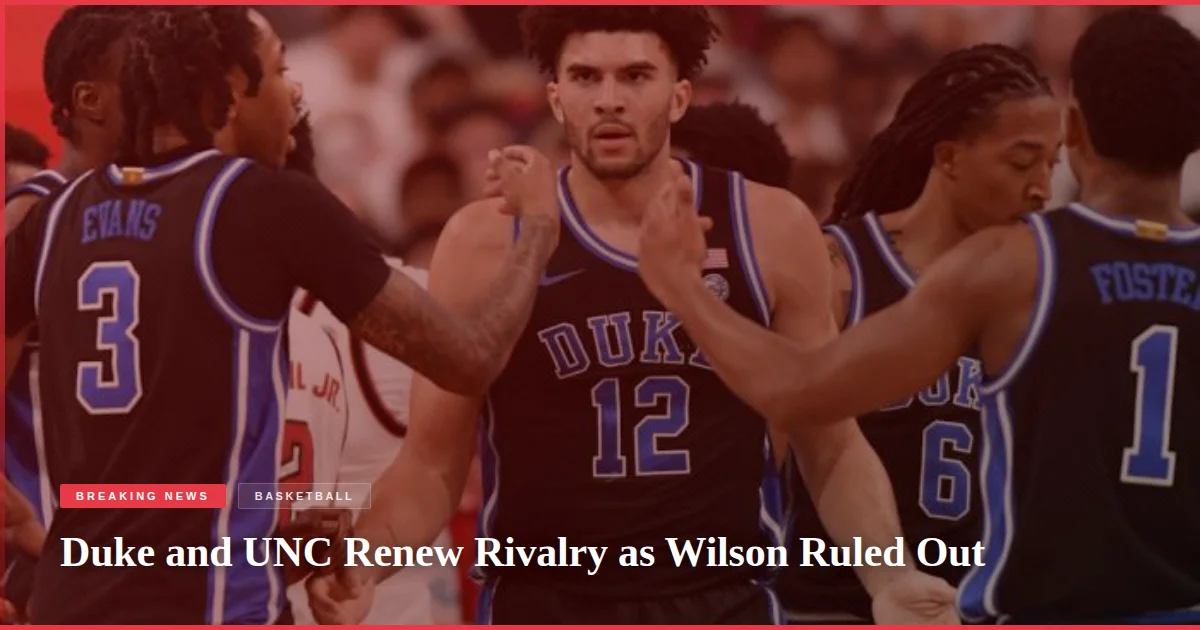 Duke and UNC Renew Rivalry as Wilson Ruled Out