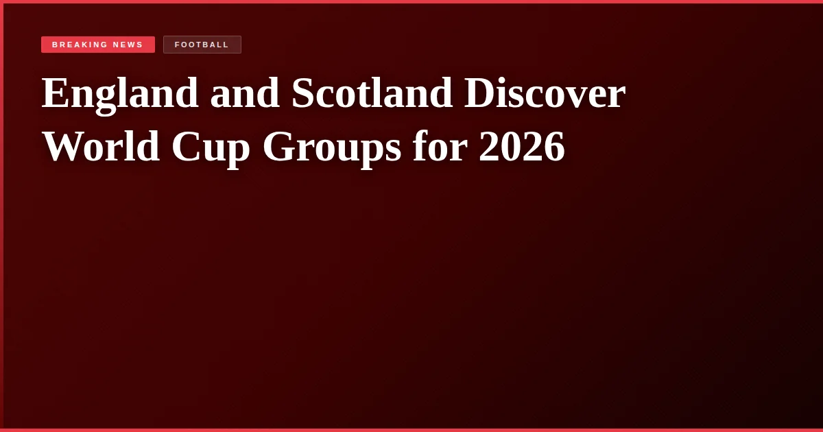 England and Scotland Discover World Cup Groups for 2026