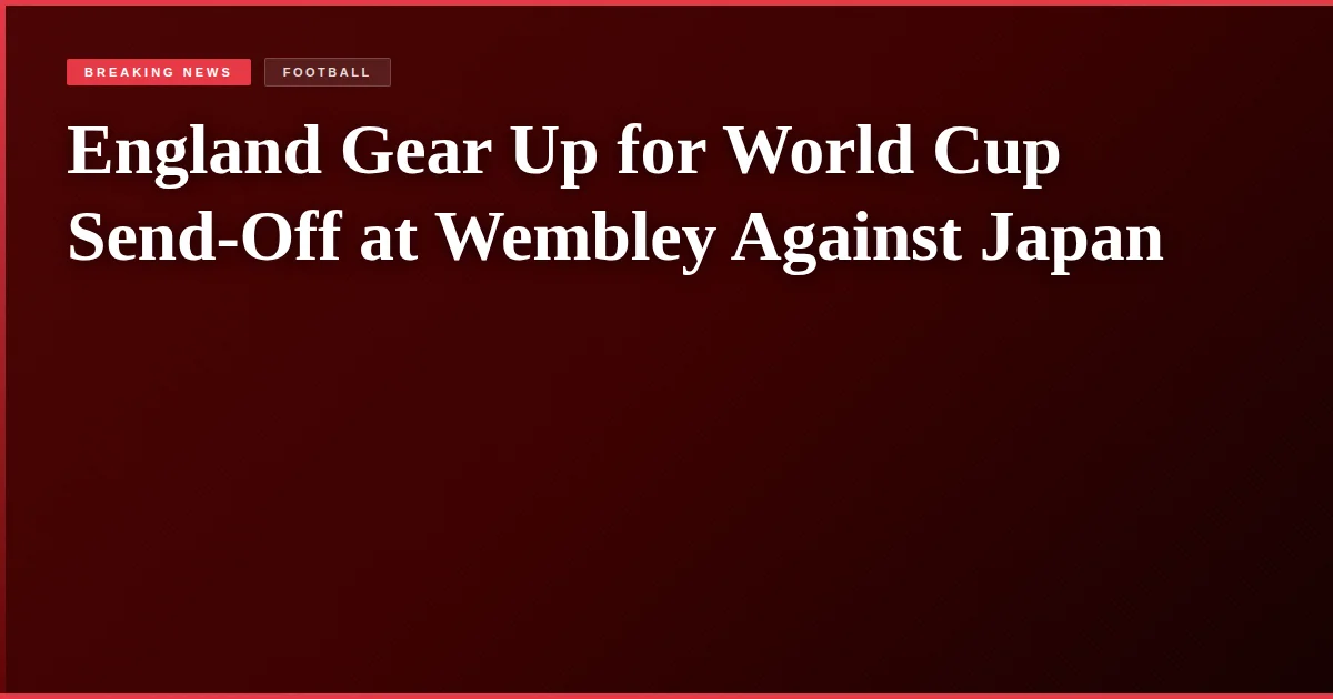 England Gear Up for World Cup Send-Off at Wembley Against Japan