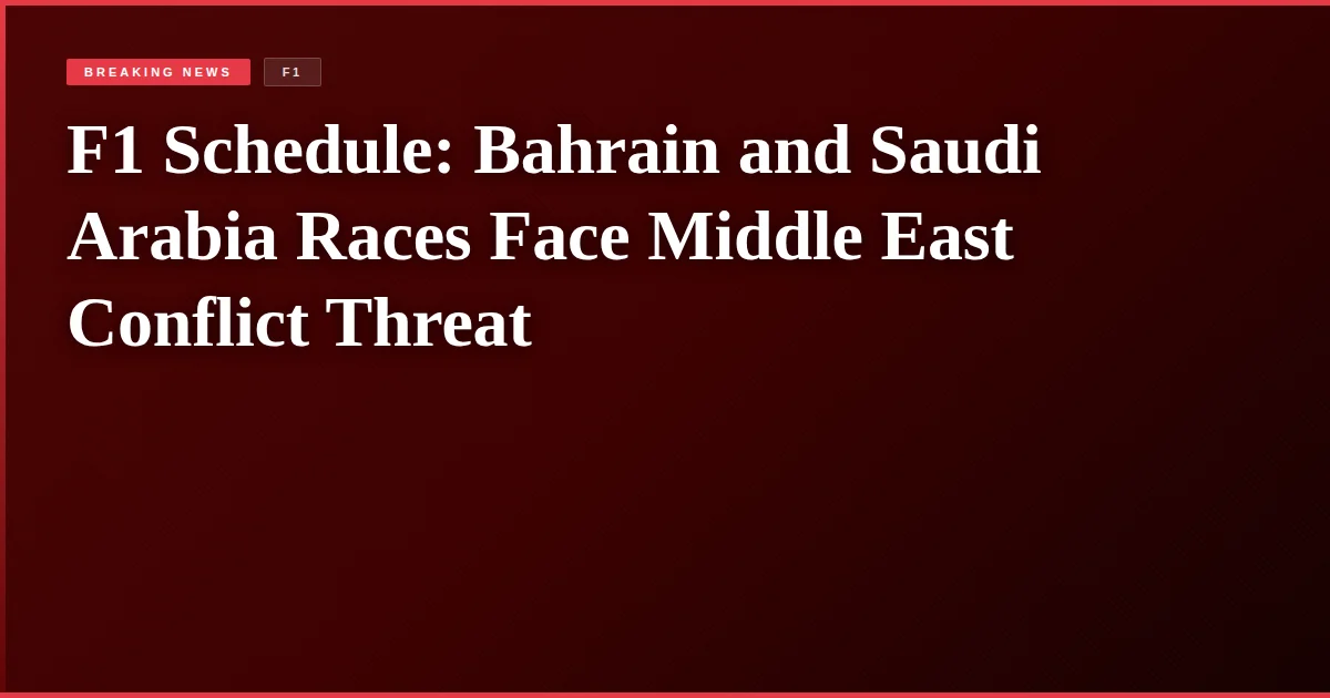 F1 Schedule: Bahrain and Saudi Arabia Races Face Middle East Conflict Threat