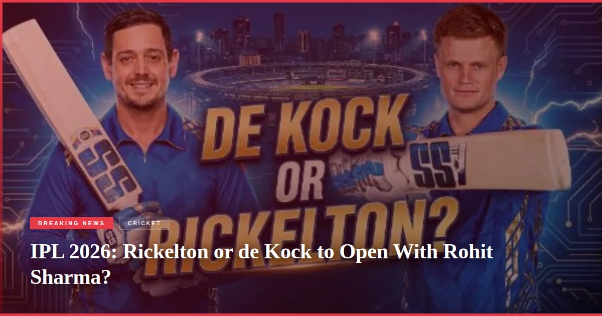 IPL 2026: Rickelton or de Kock to Open With Rohit Sharma?