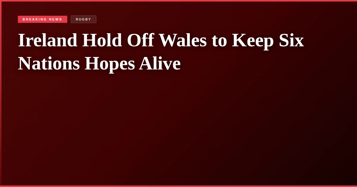 Ireland Hold Off Wales to Keep Six Nations Hopes Alive