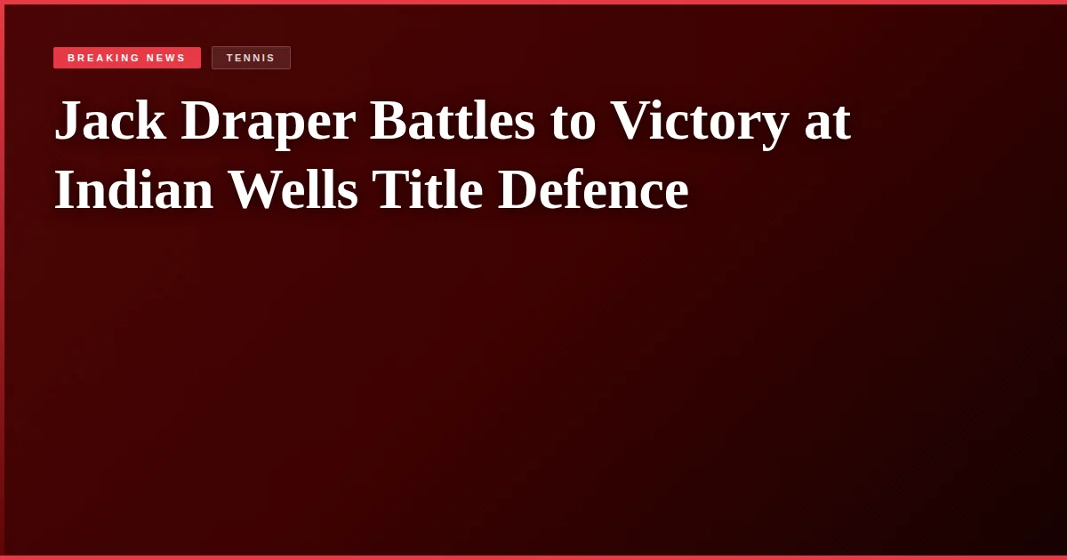 Jack Draper Battles to Victory at Indian Wells Title Defence