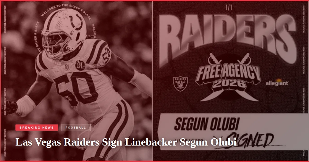 Las Vegas Raiders Sign Linebacker Segun Olubi