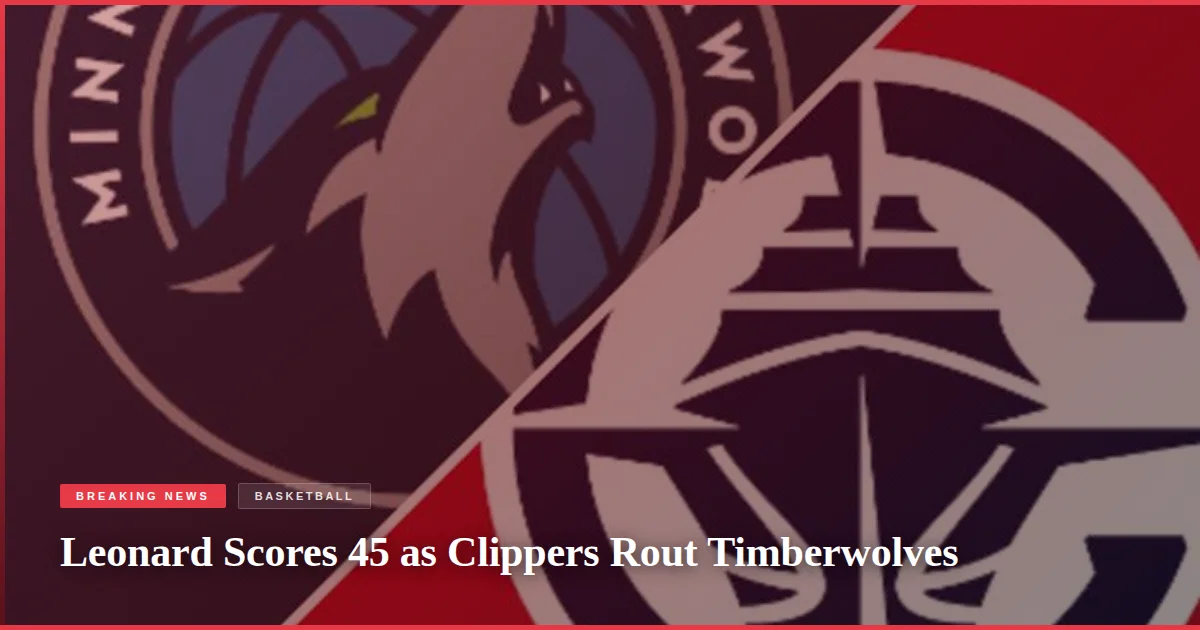 Leonard Scores 45 as Clippers Rout Timberwolves