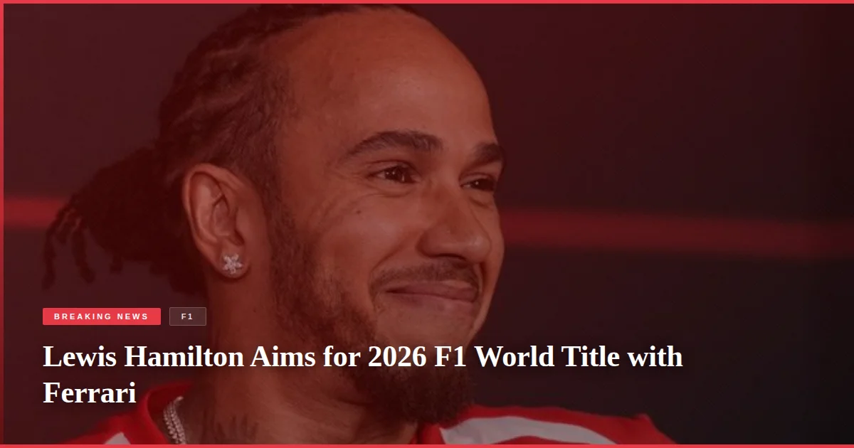 Lewis Hamilton Aims for 2026 F1 World Title with Ferrari