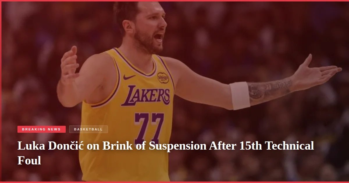 Luka Dončić on Brink of Suspension After 15th Technical Foul