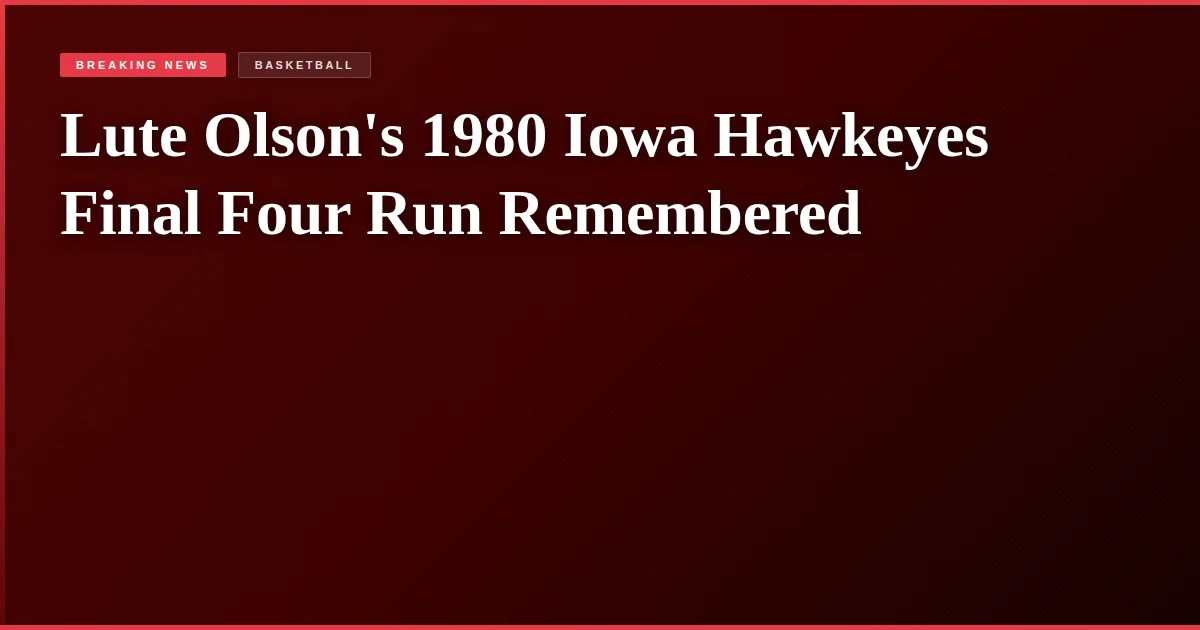 Lute Olson's 1980 Iowa Hawkeyes Final Four Run Remembered