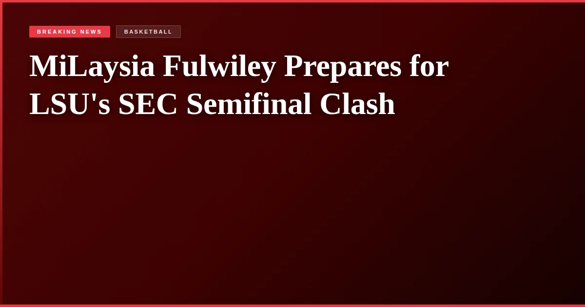 MiLaysia Fulwiley Prepares for LSU's SEC Semifinal Clash