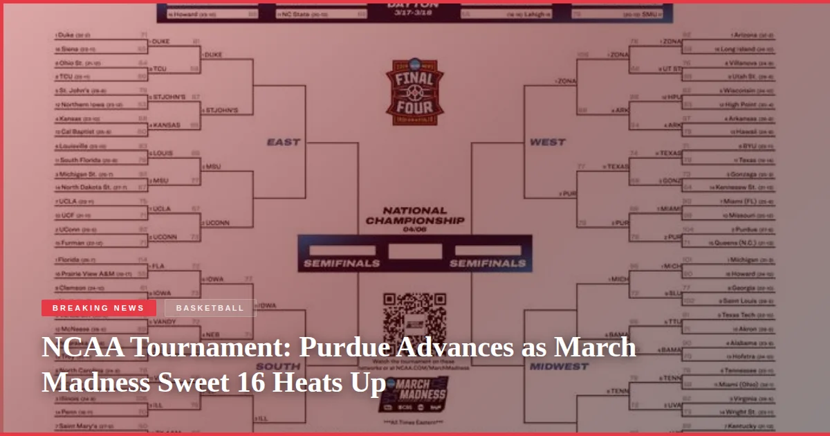 NCAA Tournament: Purdue Advances as March Madness Sweet 16 Heats Up