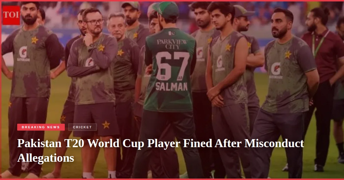 Pakistan T20 World Cup Player Fined After Misconduct Allegations