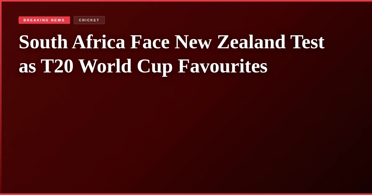 South Africa Face New Zealand Test as T20 World Cup Favourites
