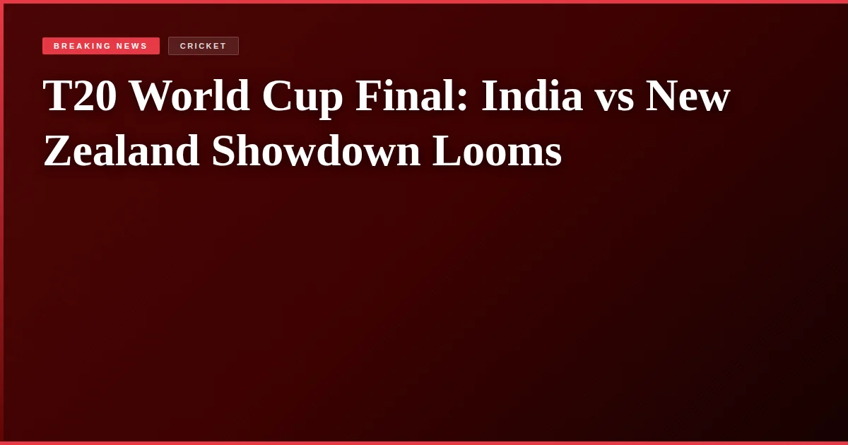 T20 World Cup Final: India vs New Zealand Showdown Looms