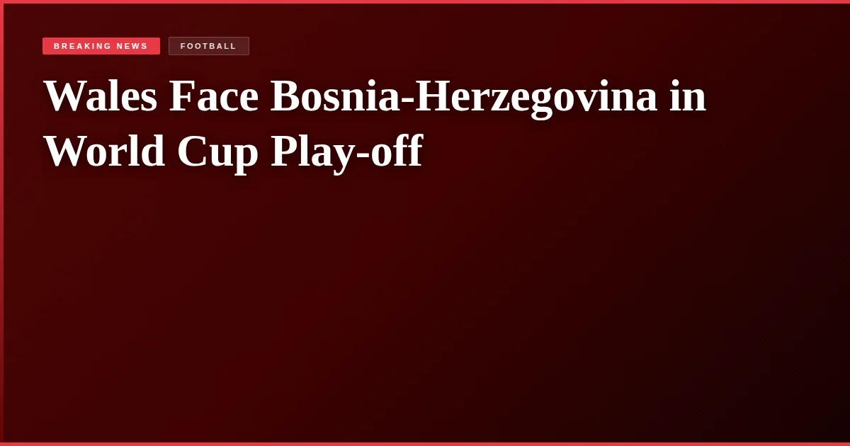 Wales Face Bosnia-Herzegovina in World Cup Play-off