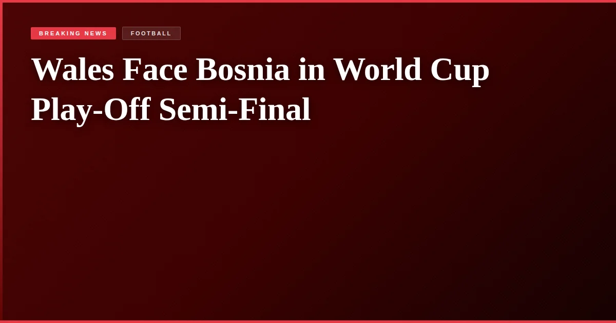 Wales Face Bosnia in World Cup Play-Off Semi-Final