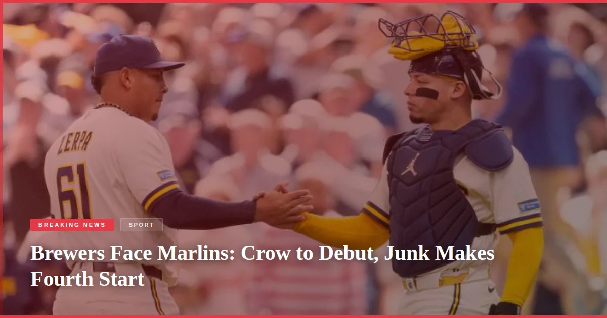 Brewers Face Marlins: Crow to Debut, Junk Makes Fourth Start