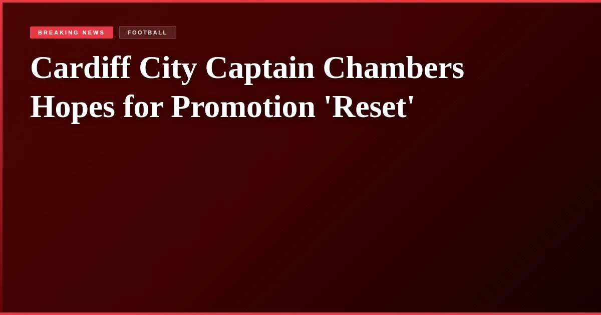 Cardiff City Captain Chambers Hopes for Promotion 'Reset'