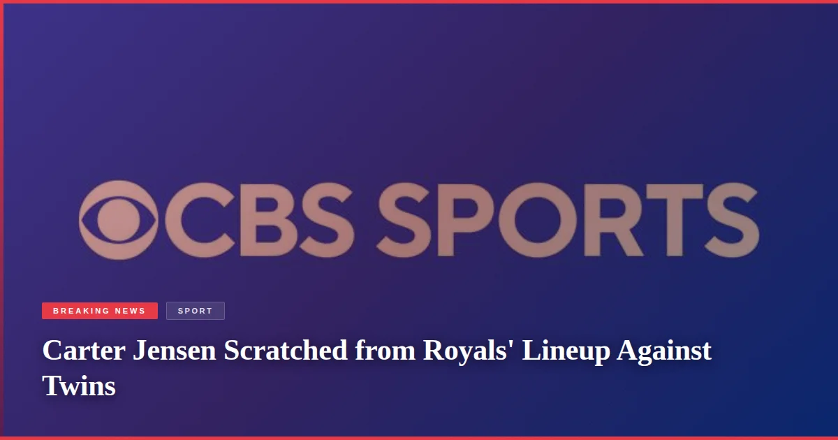 Carter Jensen Scratched from Royals' Lineup Against Twins