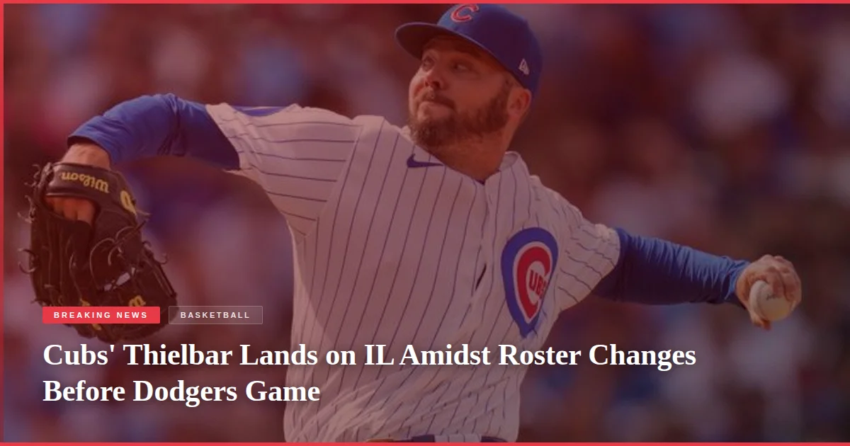 Cubs' Thielbar Lands on IL Amidst Roster Changes Before Dodgers Game