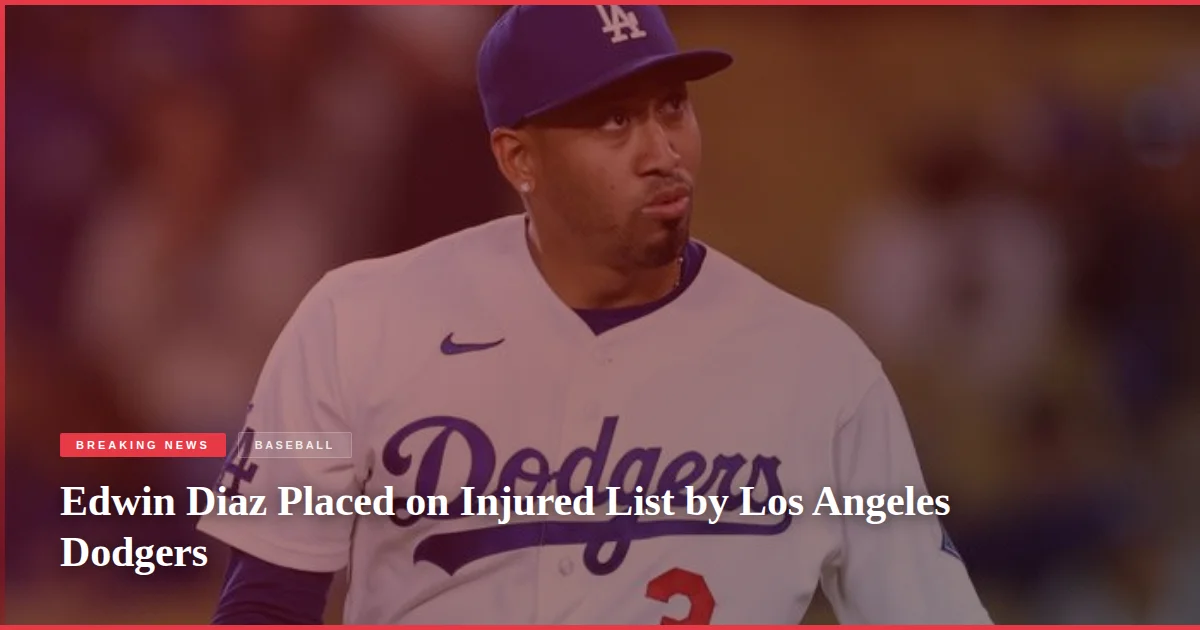 Edwin Diaz Placed on Injured List by Los Angeles Dodgers