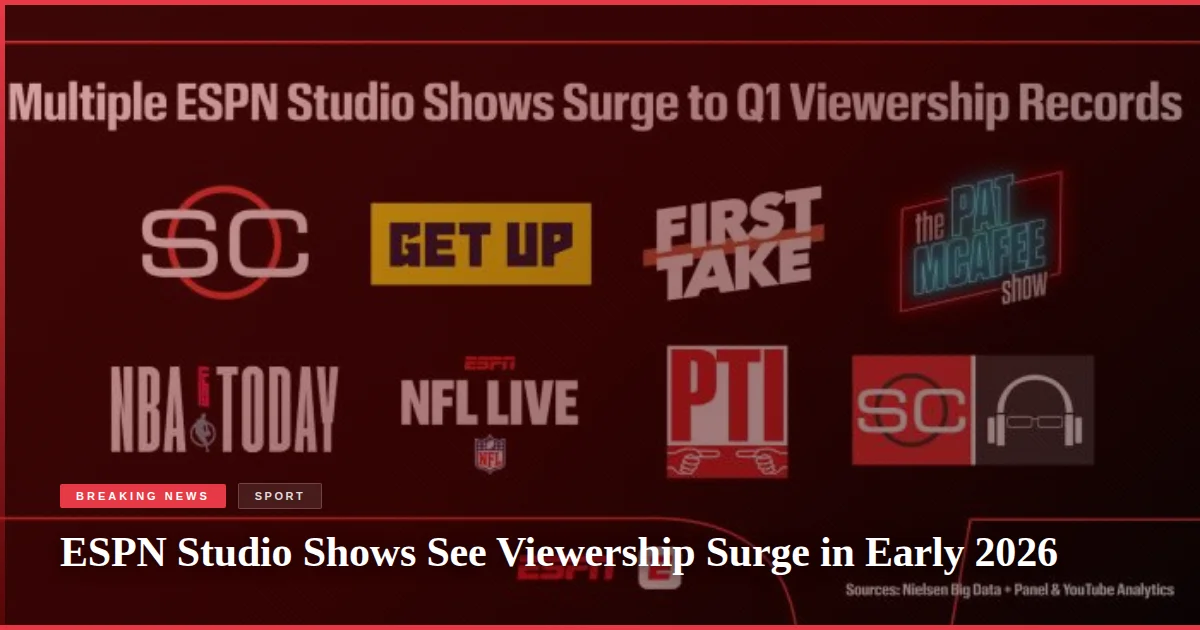ESPN Studio Shows See Viewership Surge in Early 2026