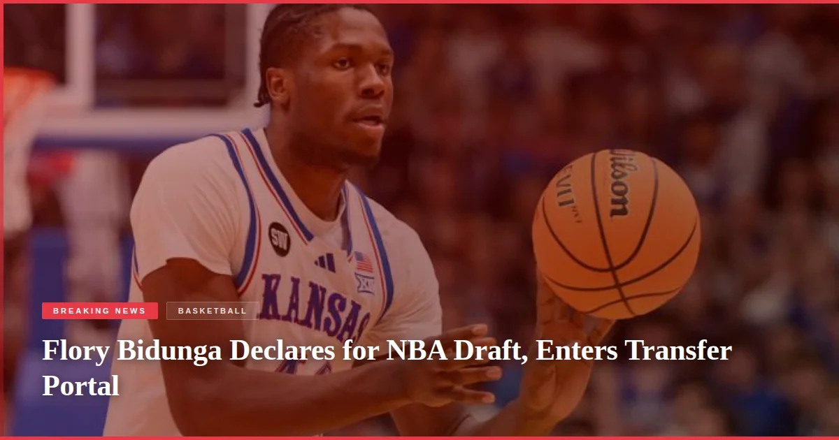 Flory Bidunga Declares for NBA Draft, Enters Transfer Portal