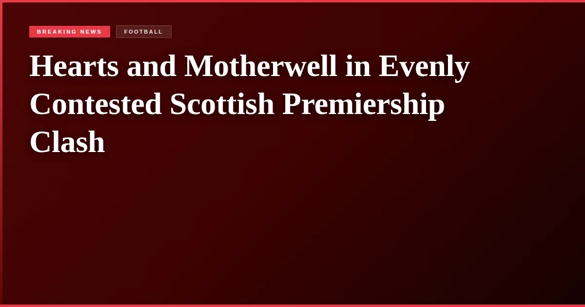 Hearts and Motherwell in Evenly Contested Scottish Premiership Clash
