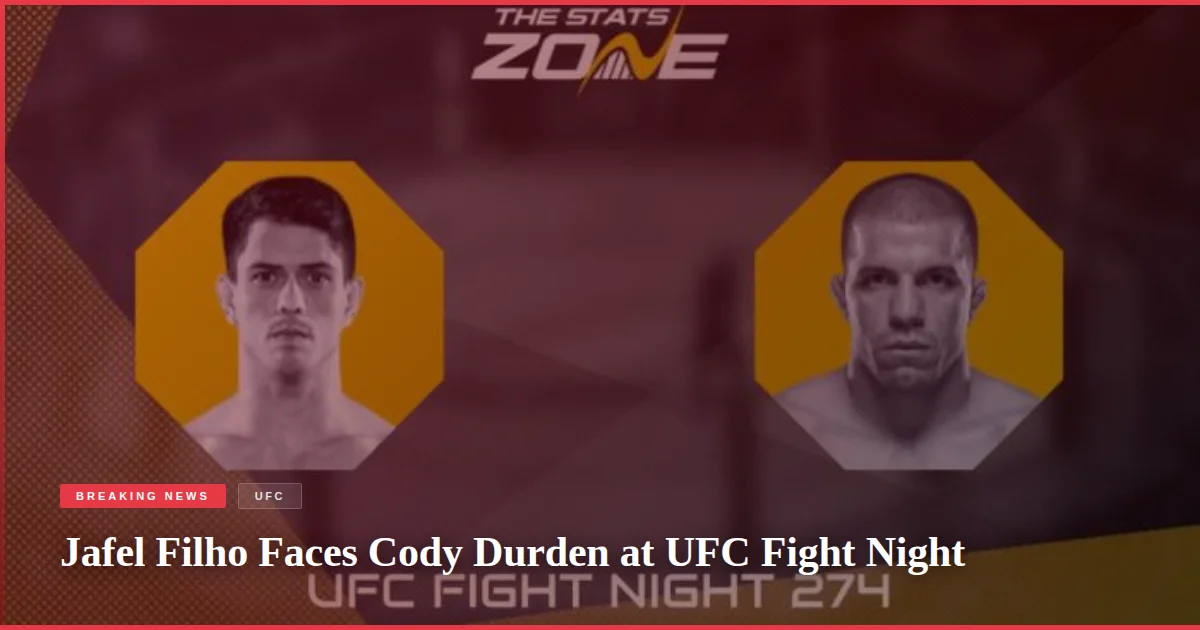 Jafel Filho Faces Cody Durden at UFC Fight Night