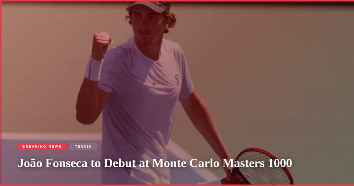 João Fonseca to Debut at Monte Carlo Masters 1000
