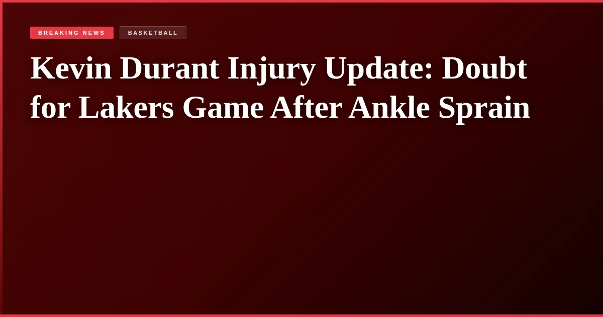 Kevin Durant Injury Update: Doubt for Lakers Game After Ankle Sprain