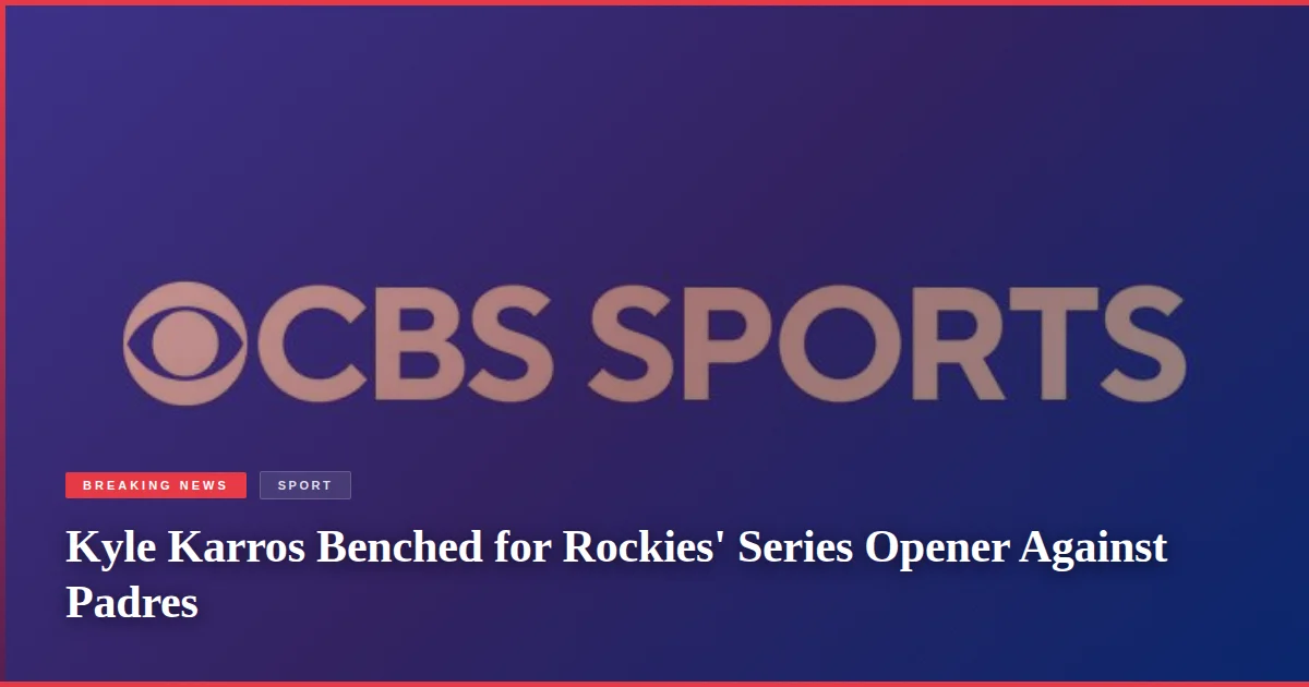 Kyle Karros Benched for Rockies' Series Opener Against Padres