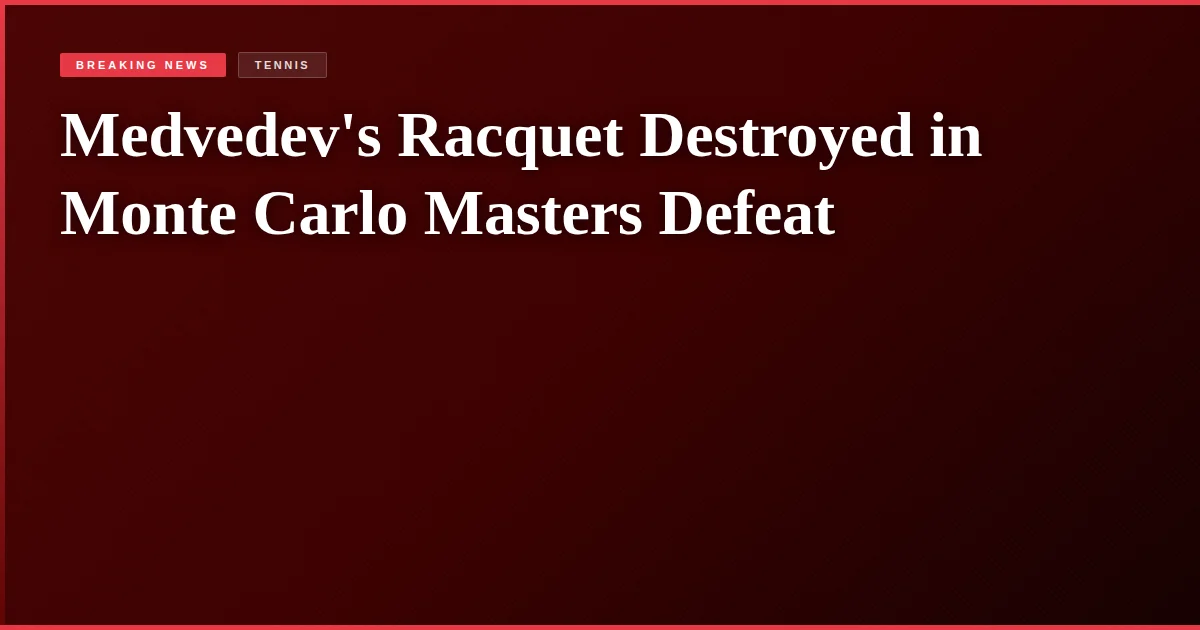 Medvedev's Racquet Destroyed in Monte Carlo Masters Defeat