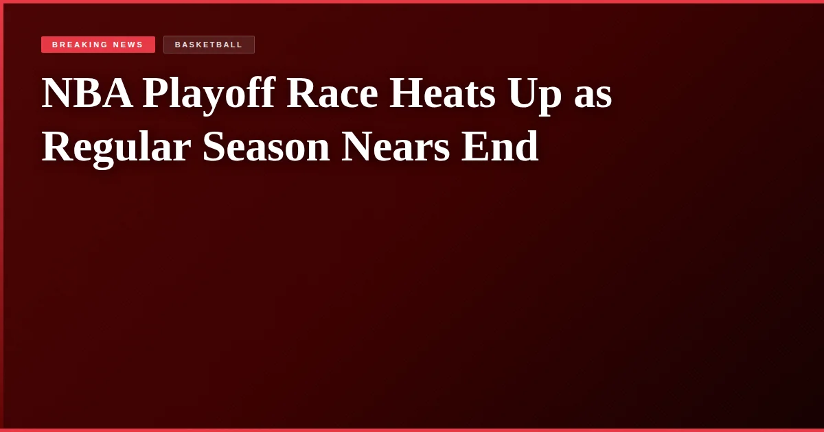NBA Playoff Race Heats Up as Regular Season Nears End
