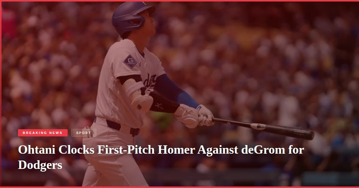 Ohtani Clocks First-Pitch Homer Against deGrom for Dodgers