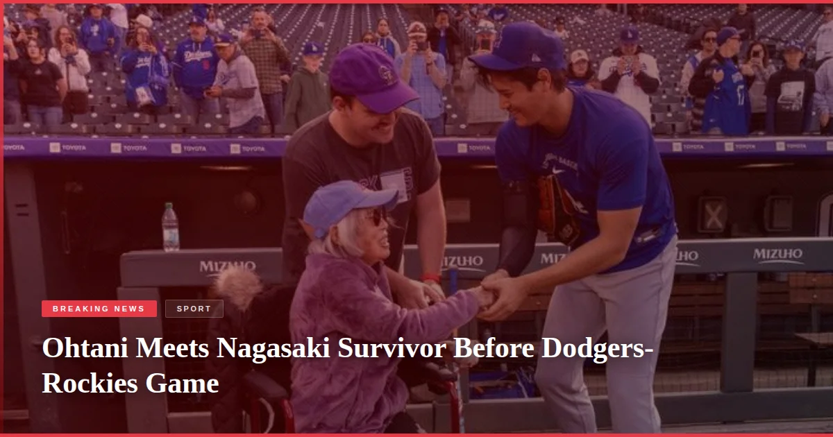 Ohtani Meets Nagasaki Survivor Before Dodgers-Rockies Game