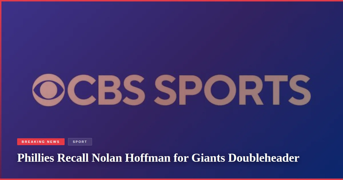 Phillies Recall Nolan Hoffman for Giants Doubleheader