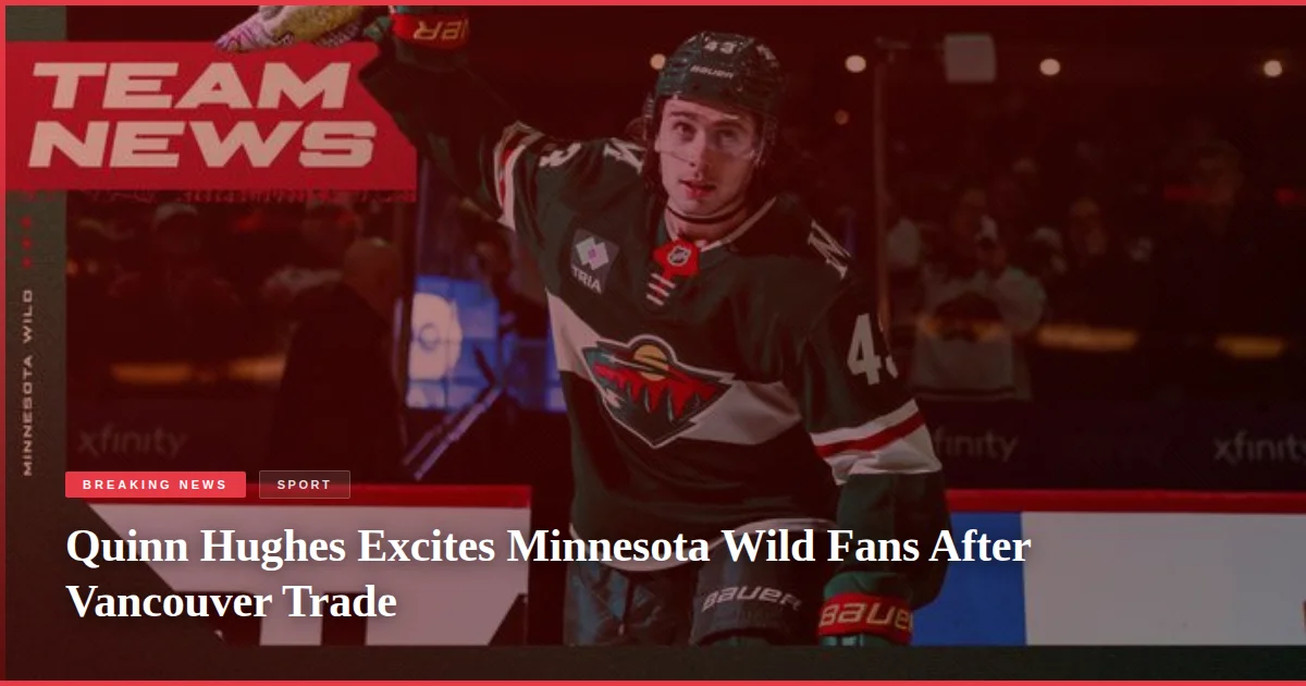 Quinn Hughes Excites Minnesota Wild Fans After Vancouver Trade