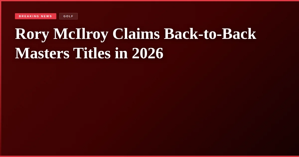 Rory McIlroy Claims Back-to-Back Masters Titles in 2026