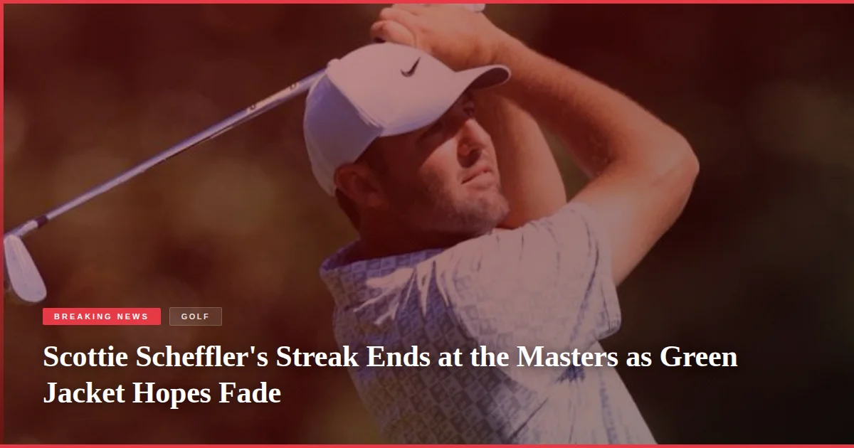Scottie Scheffler's Streak Ends at the Masters as Green Jacket Hopes Fade
