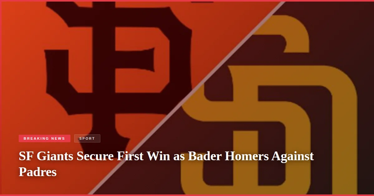 SF Giants Secure First Win as Bader Homers Against Padres