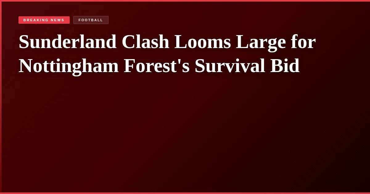 Sunderland Clash Looms Large for Nottingham Forest's Survival Bid