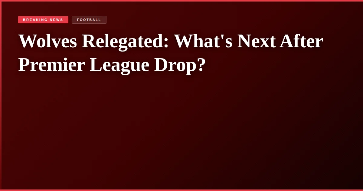 Wolves Relegated: What's Next After Premier League Drop?