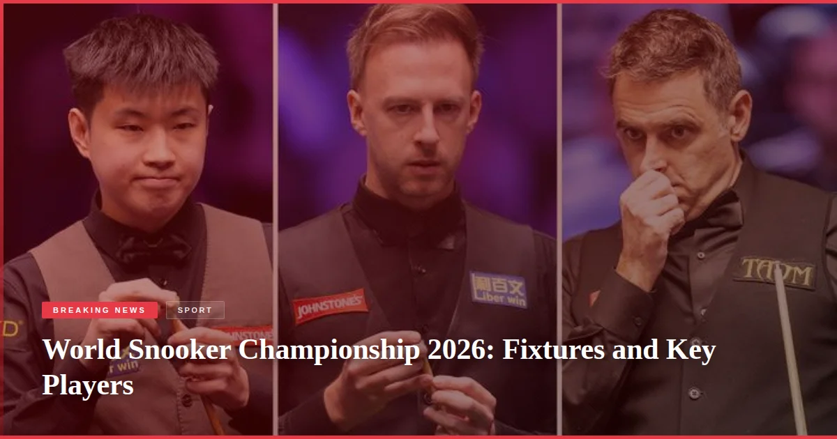 World Snooker Championship 2026: Fixtures and Key Players
